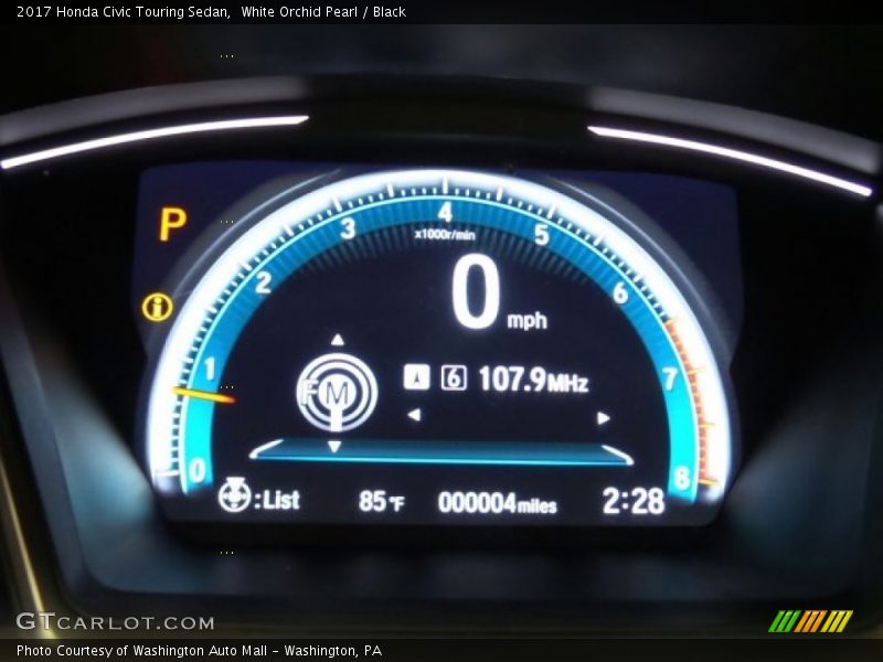 White Orchid Pearl / Black 2017 Honda Civic Touring Sedan