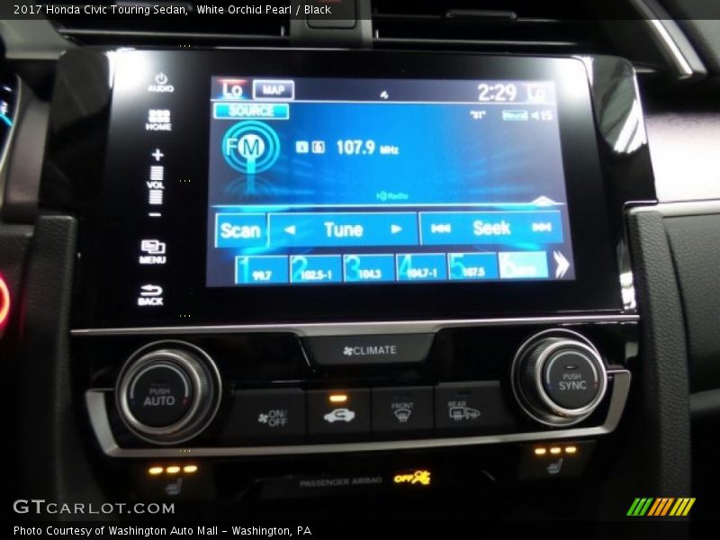 White Orchid Pearl / Black 2017 Honda Civic Touring Sedan