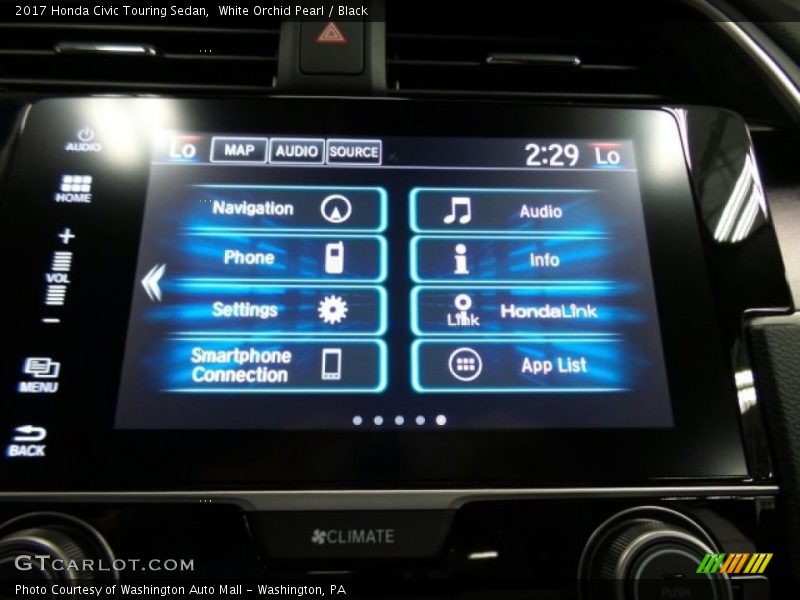 White Orchid Pearl / Black 2017 Honda Civic Touring Sedan