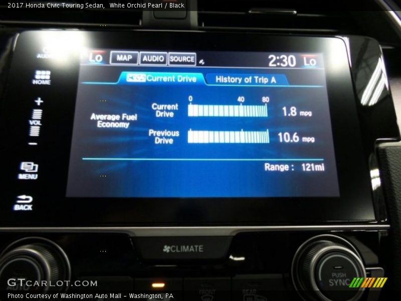 White Orchid Pearl / Black 2017 Honda Civic Touring Sedan