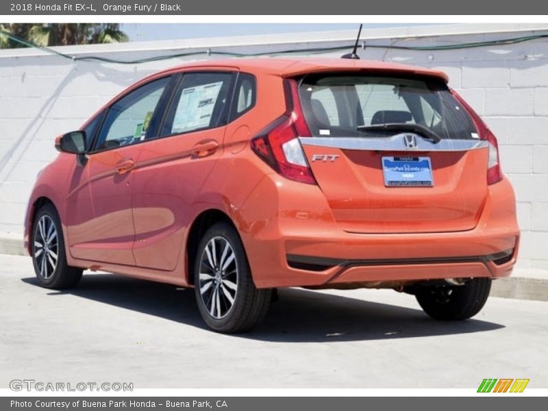 Orange Fury / Black 2018 Honda Fit EX-L