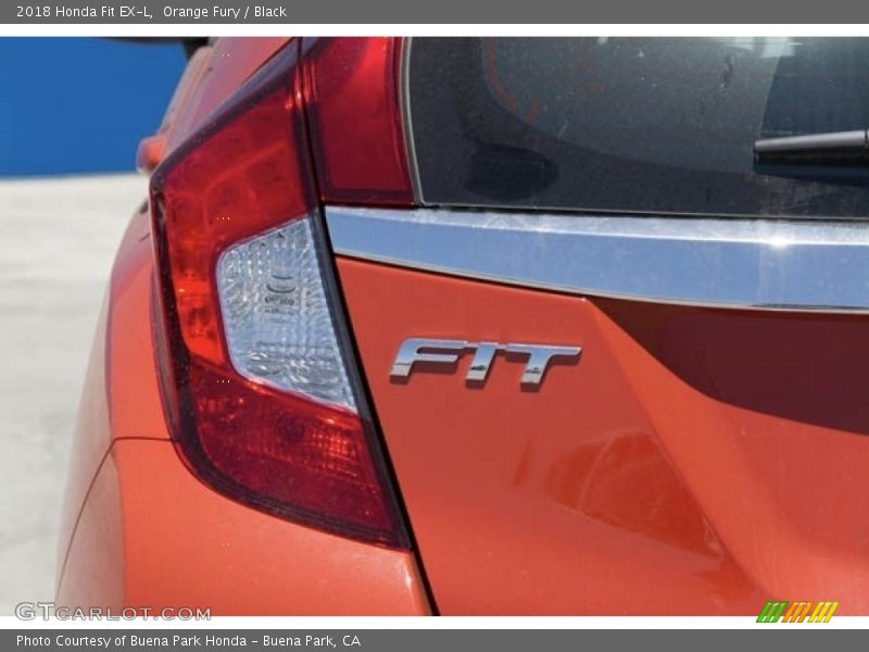 Orange Fury / Black 2018 Honda Fit EX-L