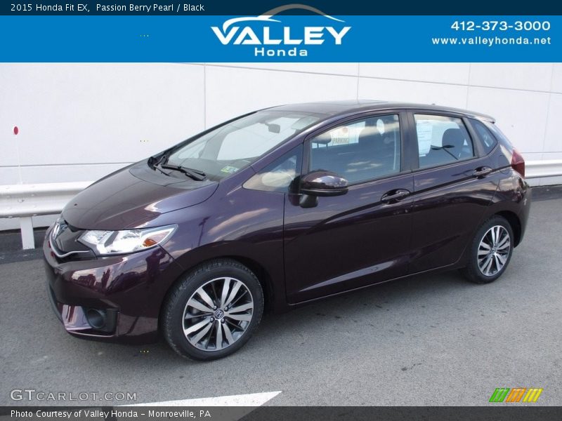 Passion Berry Pearl / Black 2015 Honda Fit EX