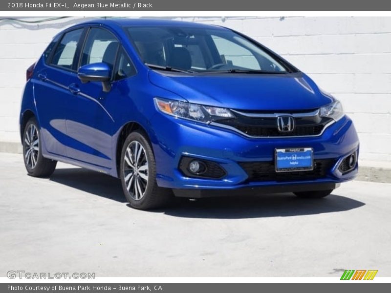 Aegean Blue Metallic / Black 2018 Honda Fit EX-L