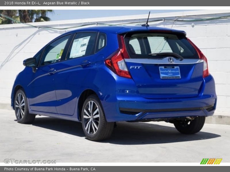 Aegean Blue Metallic / Black 2018 Honda Fit EX-L