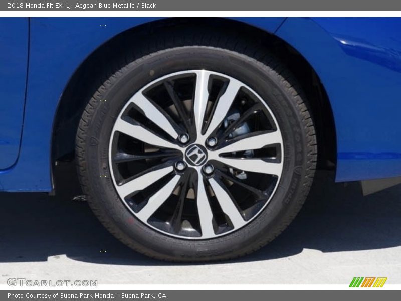 Aegean Blue Metallic / Black 2018 Honda Fit EX-L