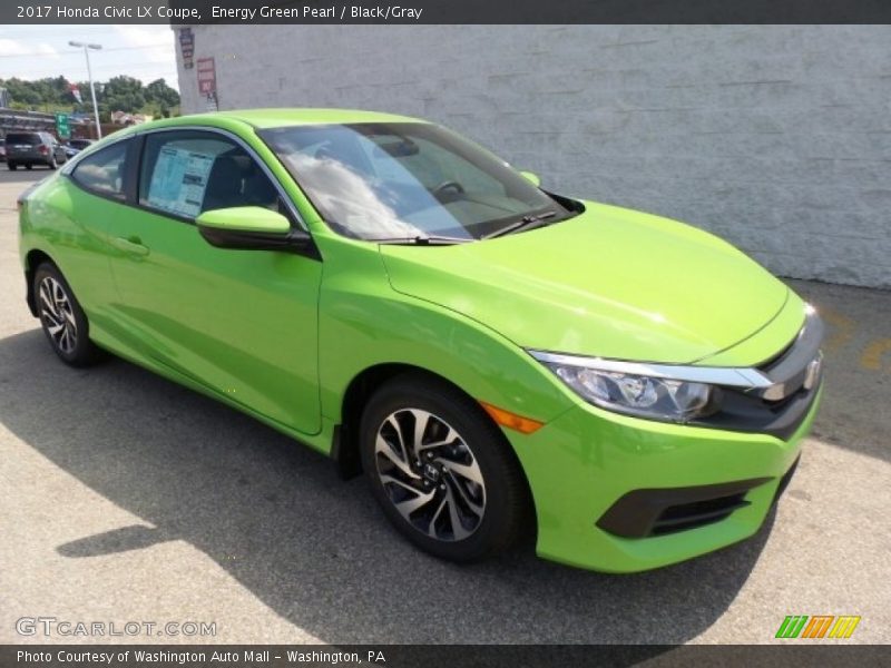 Energy Green Pearl / Black/Gray 2017 Honda Civic LX Coupe