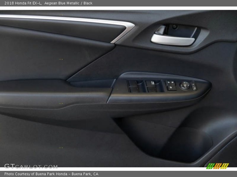 Aegean Blue Metallic / Black 2018 Honda Fit EX-L