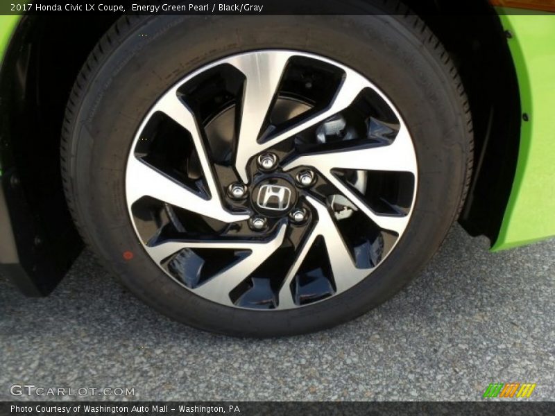 Energy Green Pearl / Black/Gray 2017 Honda Civic LX Coupe