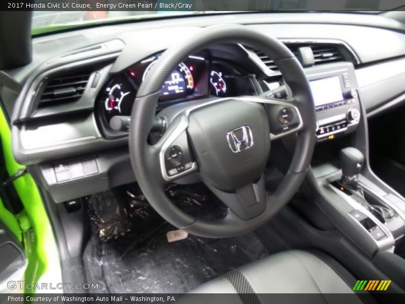 Energy Green Pearl / Black/Gray 2017 Honda Civic LX Coupe