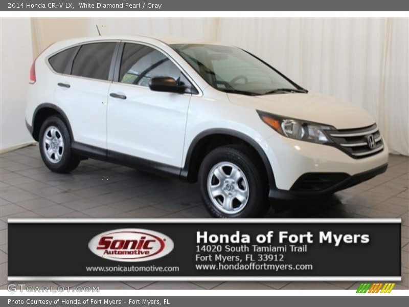 White Diamond Pearl / Gray 2014 Honda CR-V LX