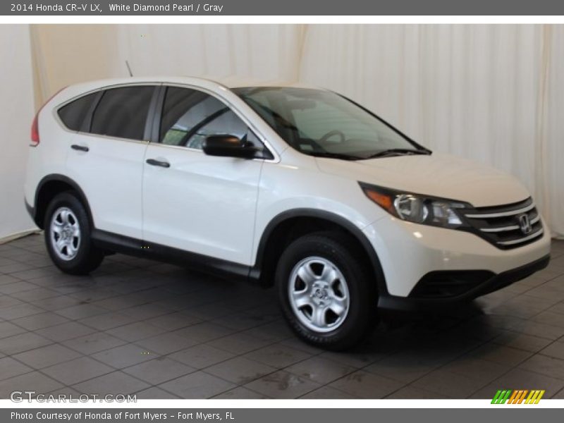 White Diamond Pearl / Gray 2014 Honda CR-V LX