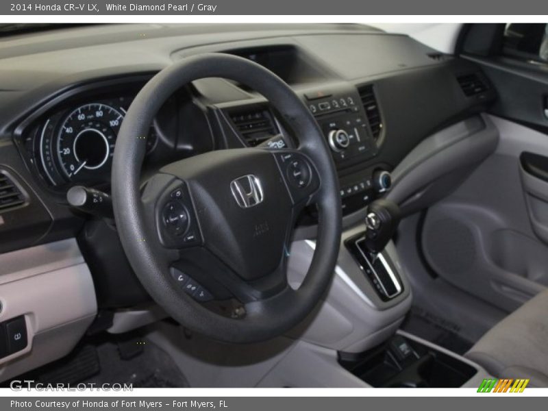 White Diamond Pearl / Gray 2014 Honda CR-V LX