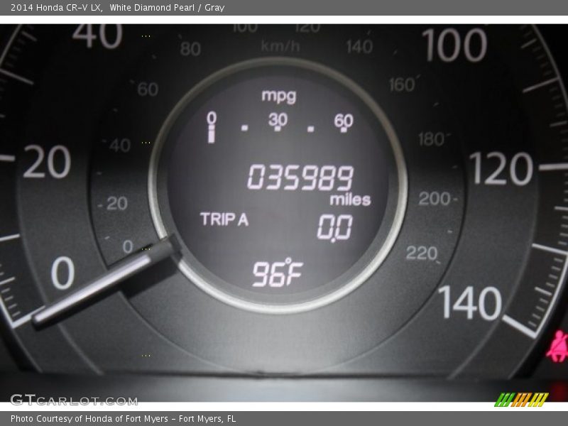 White Diamond Pearl / Gray 2014 Honda CR-V LX