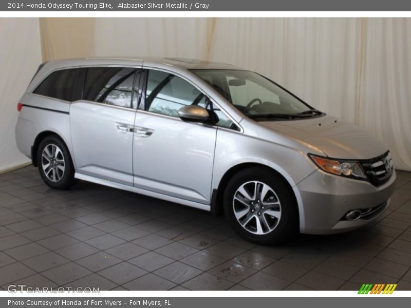 Alabaster Silver Metallic / Gray 2014 Honda Odyssey Touring Elite