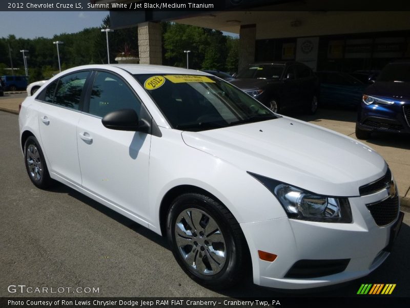 Summit White / Jet Black/Medium Titanium 2012 Chevrolet Cruze LS