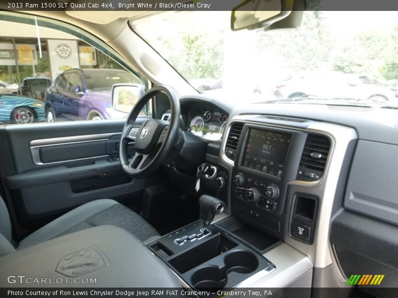 Bright White / Black/Diesel Gray 2013 Ram 1500 SLT Quad Cab 4x4