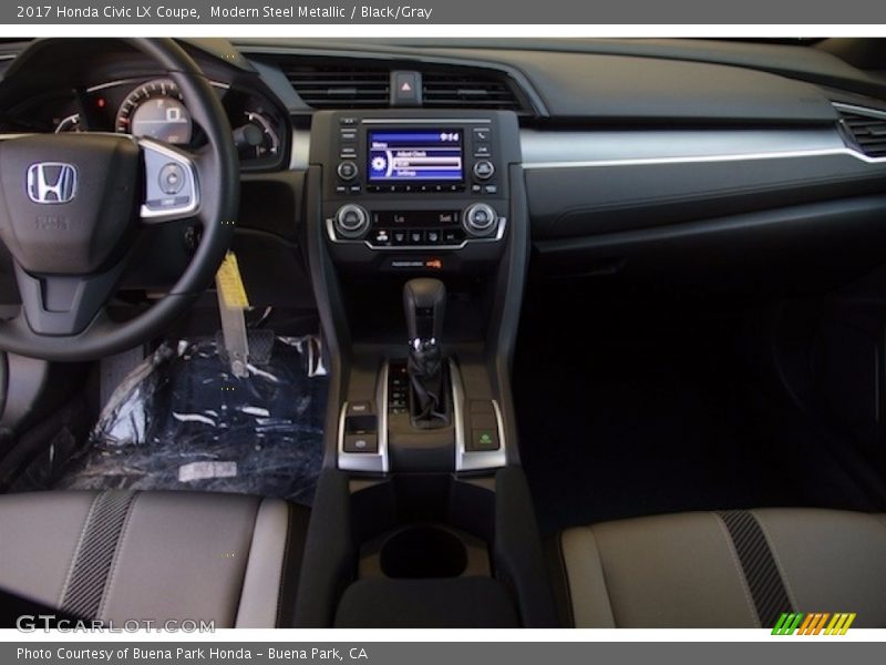 Modern Steel Metallic / Black/Gray 2017 Honda Civic LX Coupe