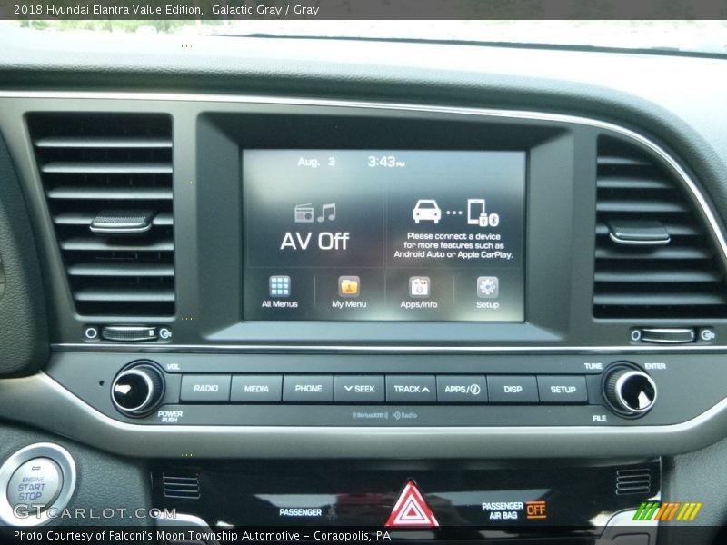 Galactic Gray / Gray 2018 Hyundai Elantra Value Edition