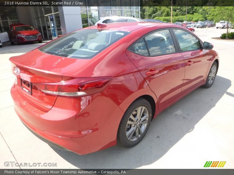 Scarlet Red / Gray 2018 Hyundai Elantra SEL