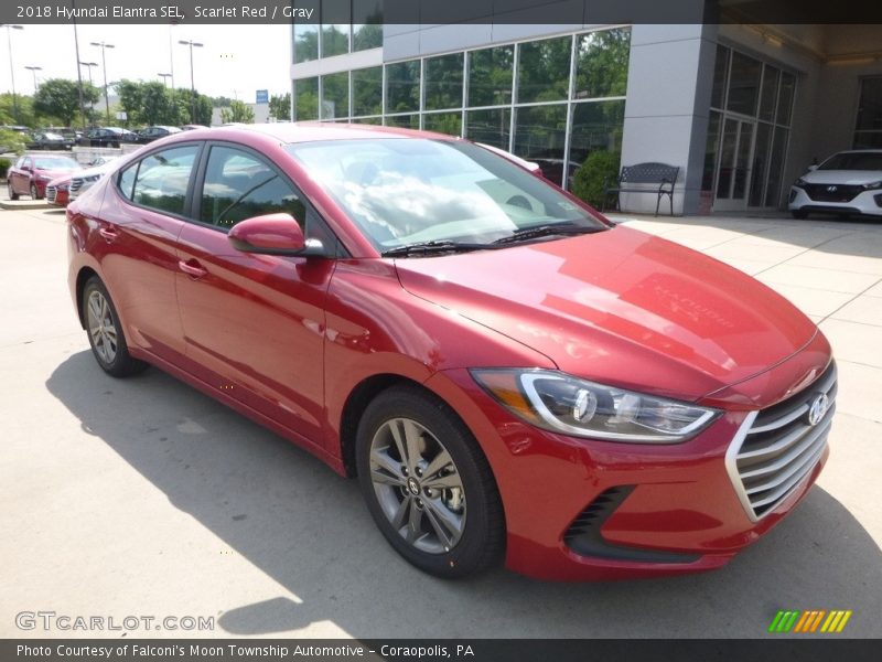 Scarlet Red / Gray 2018 Hyundai Elantra SEL