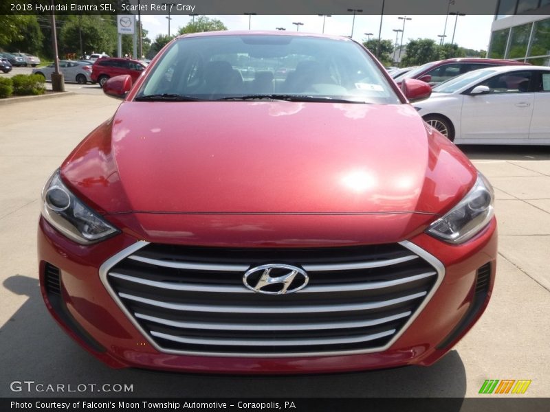 Scarlet Red / Gray 2018 Hyundai Elantra SEL