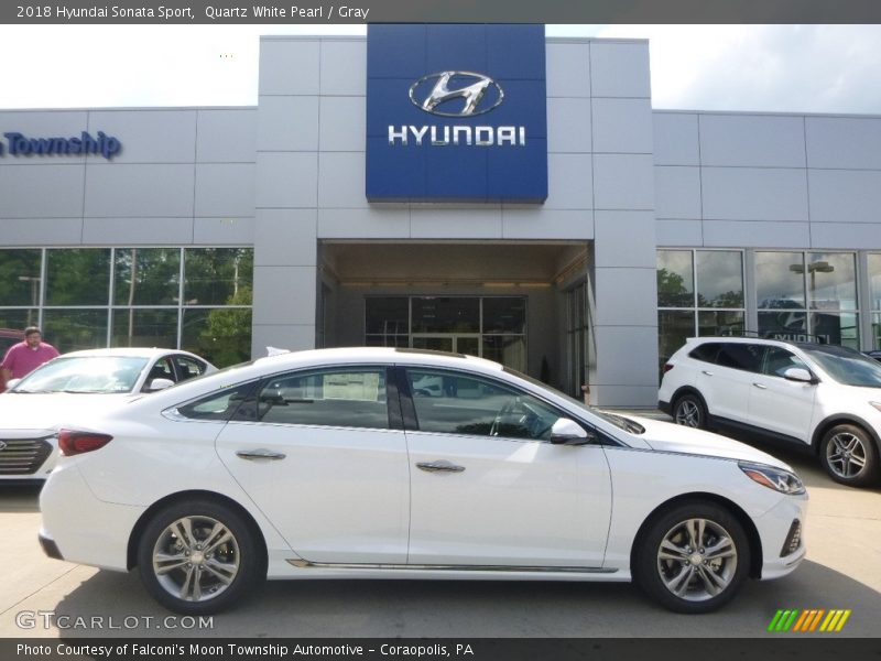 Quartz White Pearl / Gray 2018 Hyundai Sonata Sport