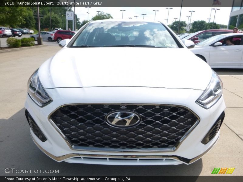 Quartz White Pearl / Gray 2018 Hyundai Sonata Sport