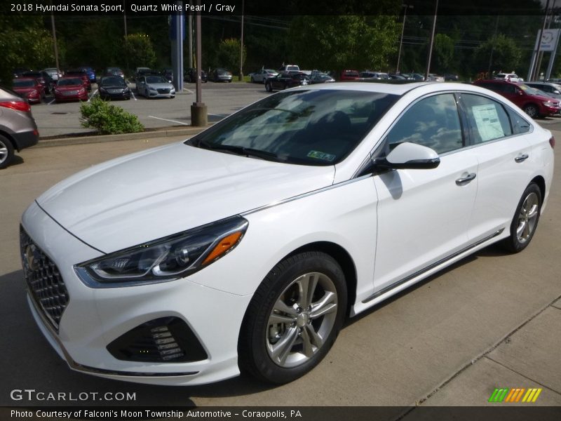 Quartz White Pearl / Gray 2018 Hyundai Sonata Sport