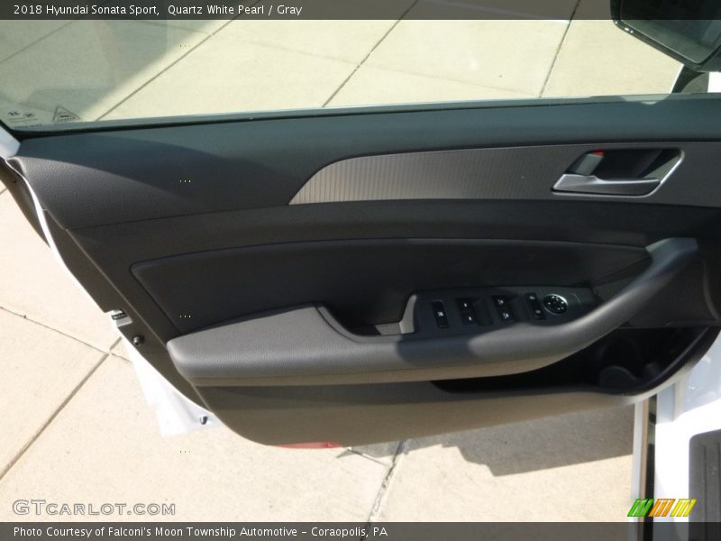 Quartz White Pearl / Gray 2018 Hyundai Sonata Sport