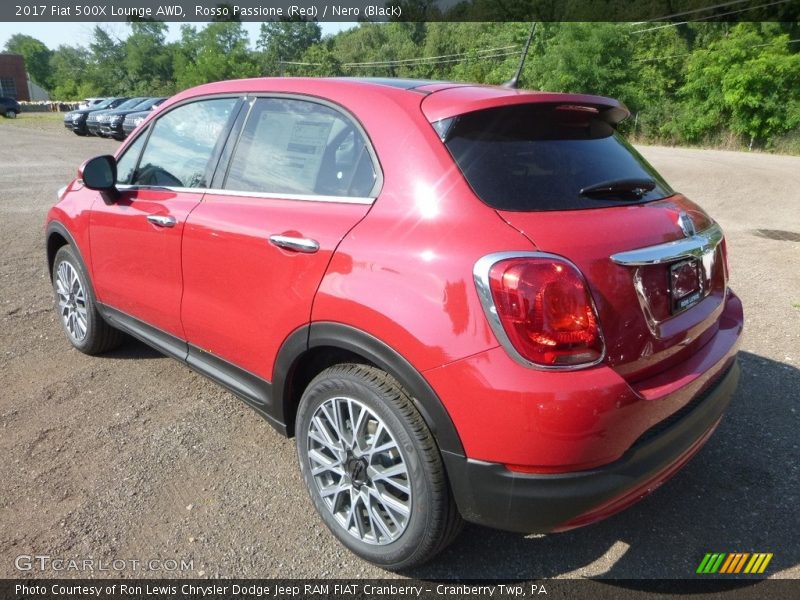 Rosso Passione (Red) / Nero (Black) 2017 Fiat 500X Lounge AWD