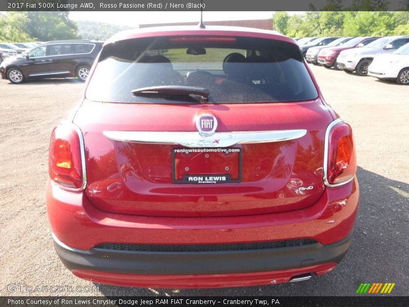 Rosso Passione (Red) / Nero (Black) 2017 Fiat 500X Lounge AWD