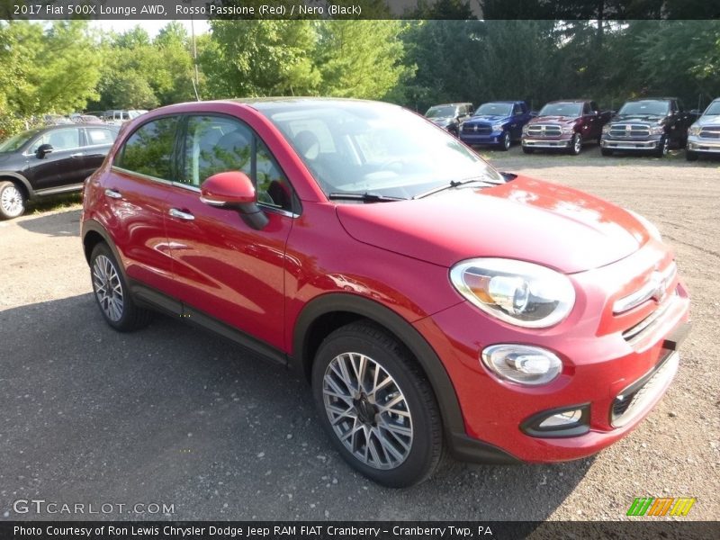 Rosso Passione (Red) / Nero (Black) 2017 Fiat 500X Lounge AWD