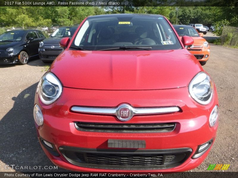 Rosso Passione (Red) / Nero (Black) 2017 Fiat 500X Lounge AWD