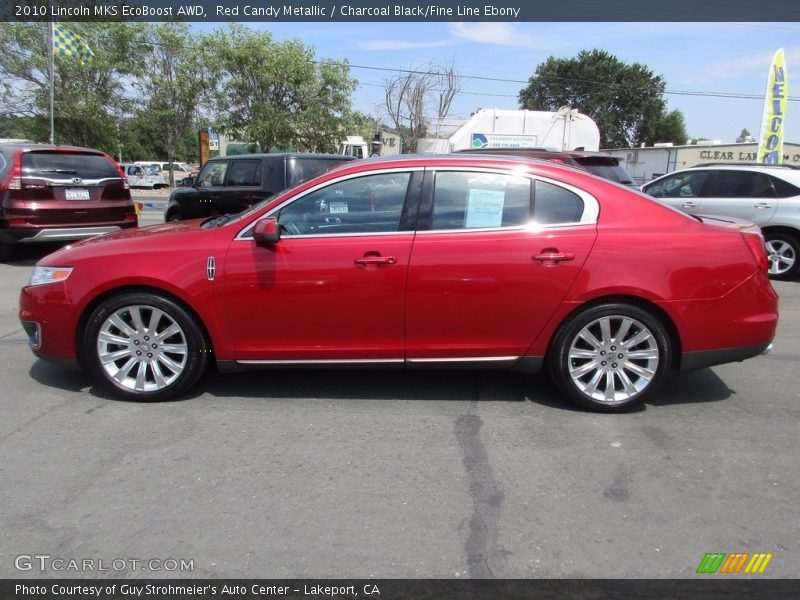 Red Candy Metallic / Charcoal Black/Fine Line Ebony 2010 Lincoln MKS EcoBoost AWD