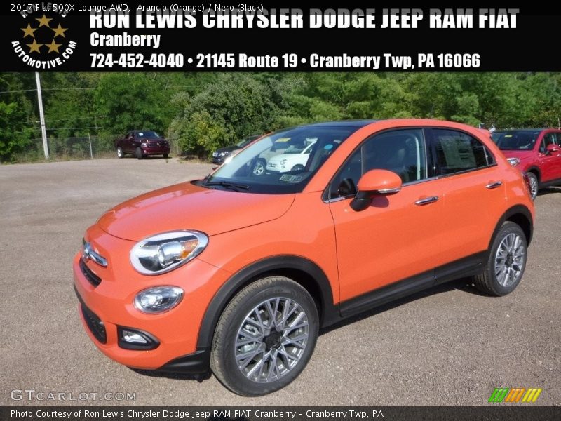 Arancio (Orange) / Nero (Black) 2017 Fiat 500X Lounge AWD
