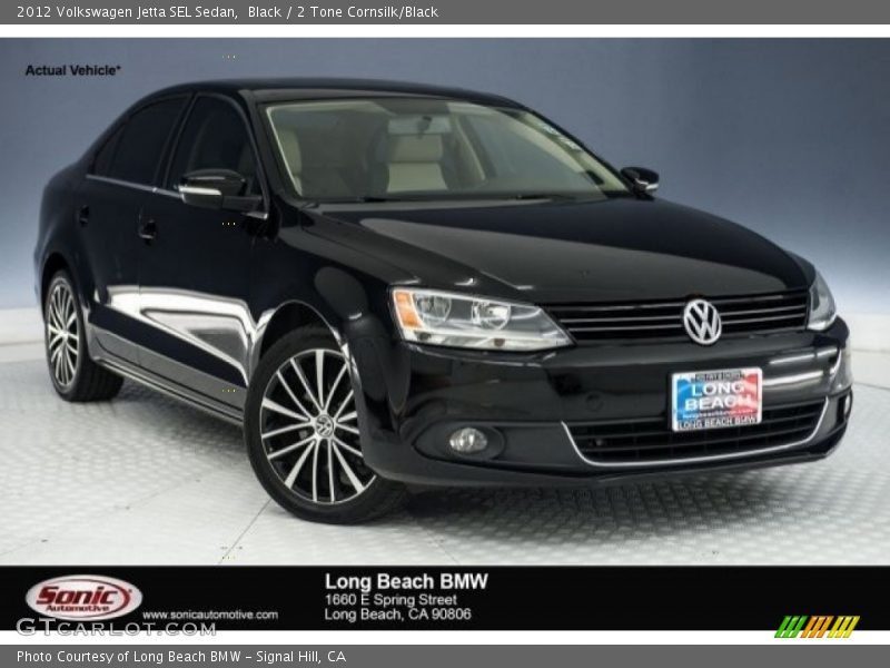 Black / 2 Tone Cornsilk/Black 2012 Volkswagen Jetta SEL Sedan