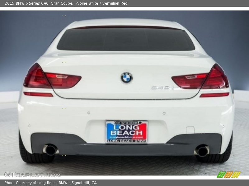 Alpine White / Vermilion Red 2015 BMW 6 Series 640i Gran Coupe