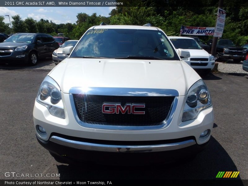 White Diamond Tintcoat / Cashmere 2011 GMC Acadia SLT AWD
