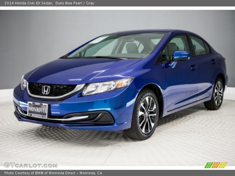 Dyno Blue Pearl / Gray 2014 Honda Civic EX Sedan