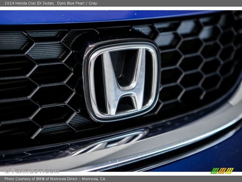 Dyno Blue Pearl / Gray 2014 Honda Civic EX Sedan