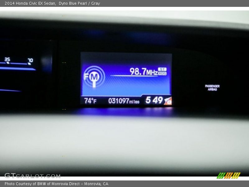 Dyno Blue Pearl / Gray 2014 Honda Civic EX Sedan