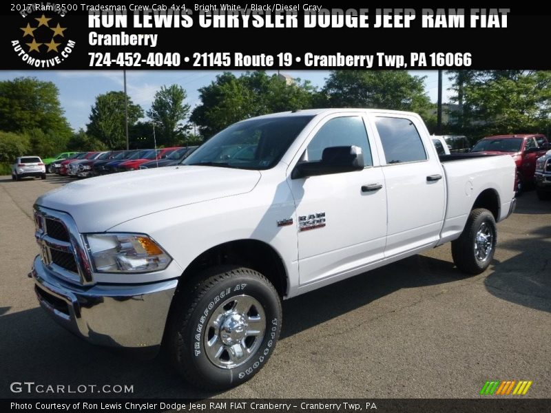 Bright White / Black/Diesel Gray 2017 Ram 3500 Tradesman Crew Cab 4x4