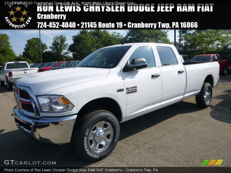 Bright White / Black/Diesel Gray 2017 Ram 3500 Tradesman Crew Cab 4x4