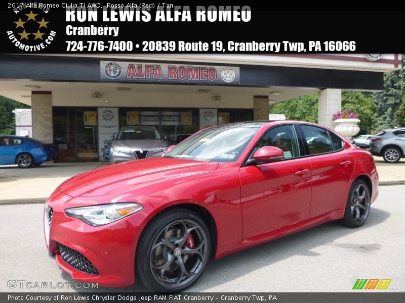 Rosso Alfa (Red) / Tan 2017 Alfa Romeo Giulia Ti AWD