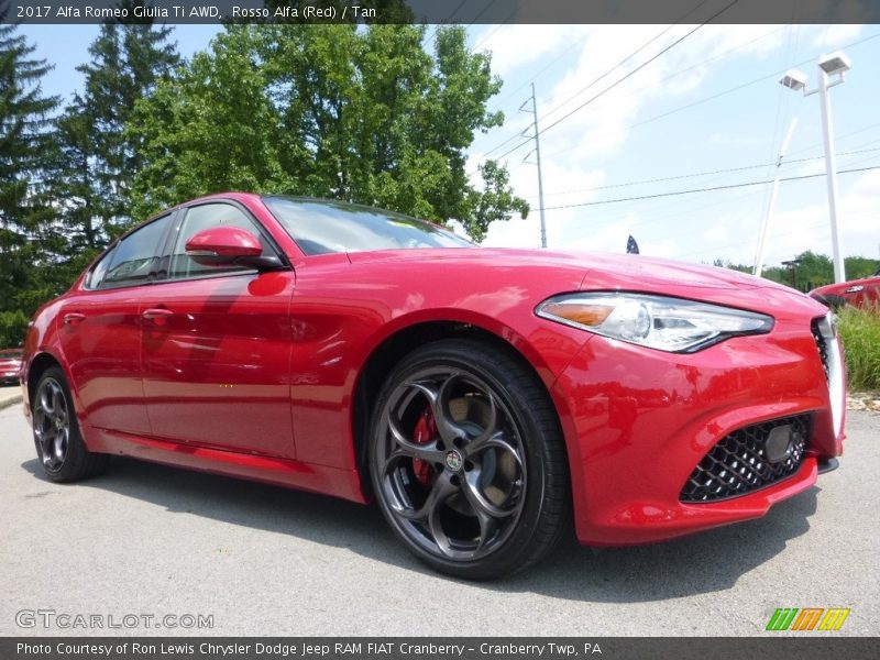 Rosso Alfa (Red) / Tan 2017 Alfa Romeo Giulia Ti AWD