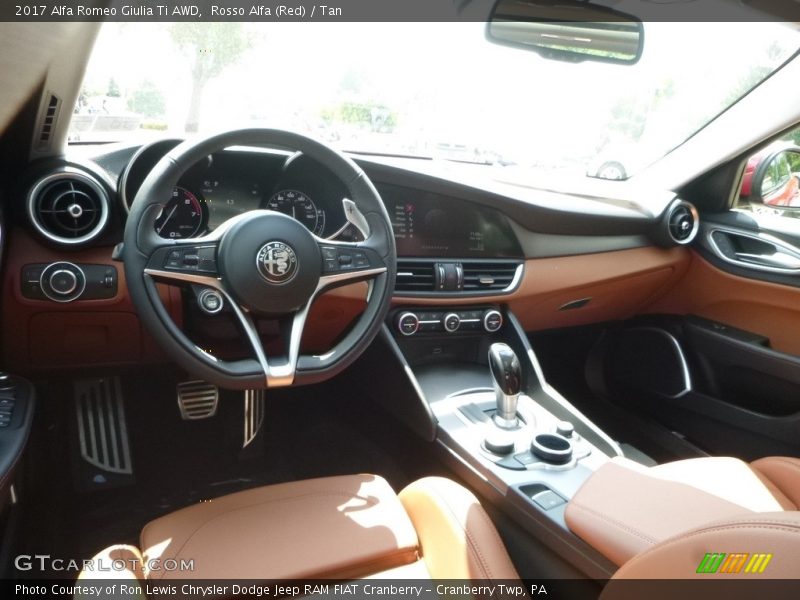 Rosso Alfa (Red) / Tan 2017 Alfa Romeo Giulia Ti AWD