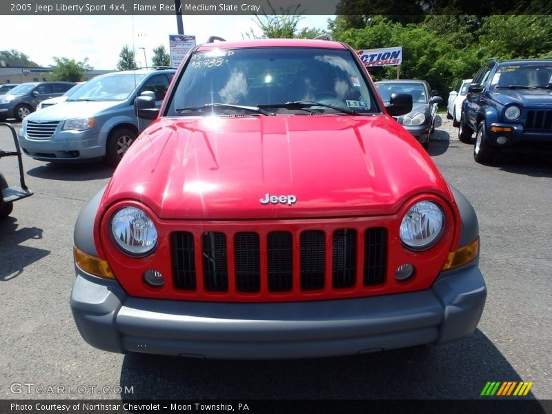 Flame Red / Medium Slate Gray 2005 Jeep Liberty Sport 4x4