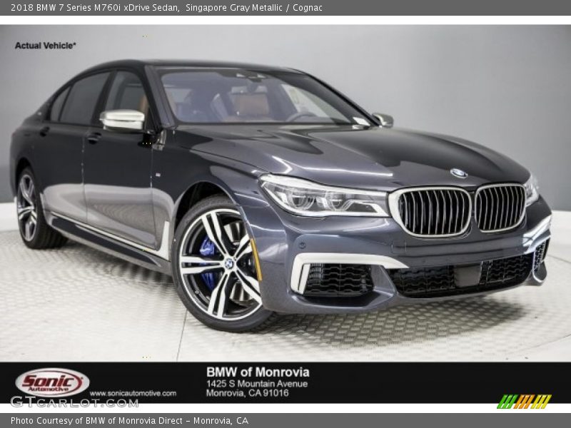 Singapore Gray Metallic / Cognac 2018 BMW 7 Series M760i xDrive Sedan