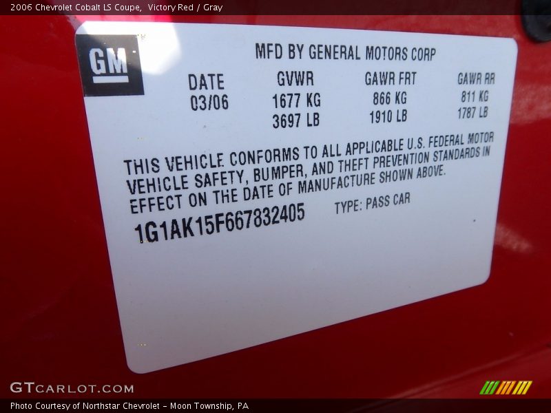 Victory Red / Gray 2006 Chevrolet Cobalt LS Coupe